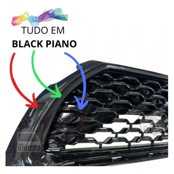 Grade Parachoque Toyota Corolla Cross 2021 2022 Black Piano
